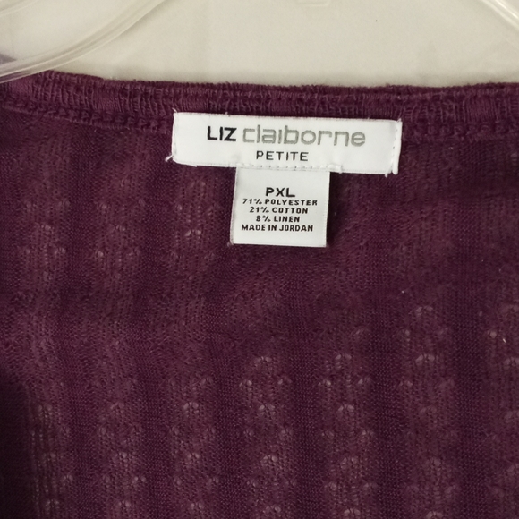 Liz Claiborne Deep Purple Open Weave Sweater 🍇🍆👾 - Picture 5 of 8
